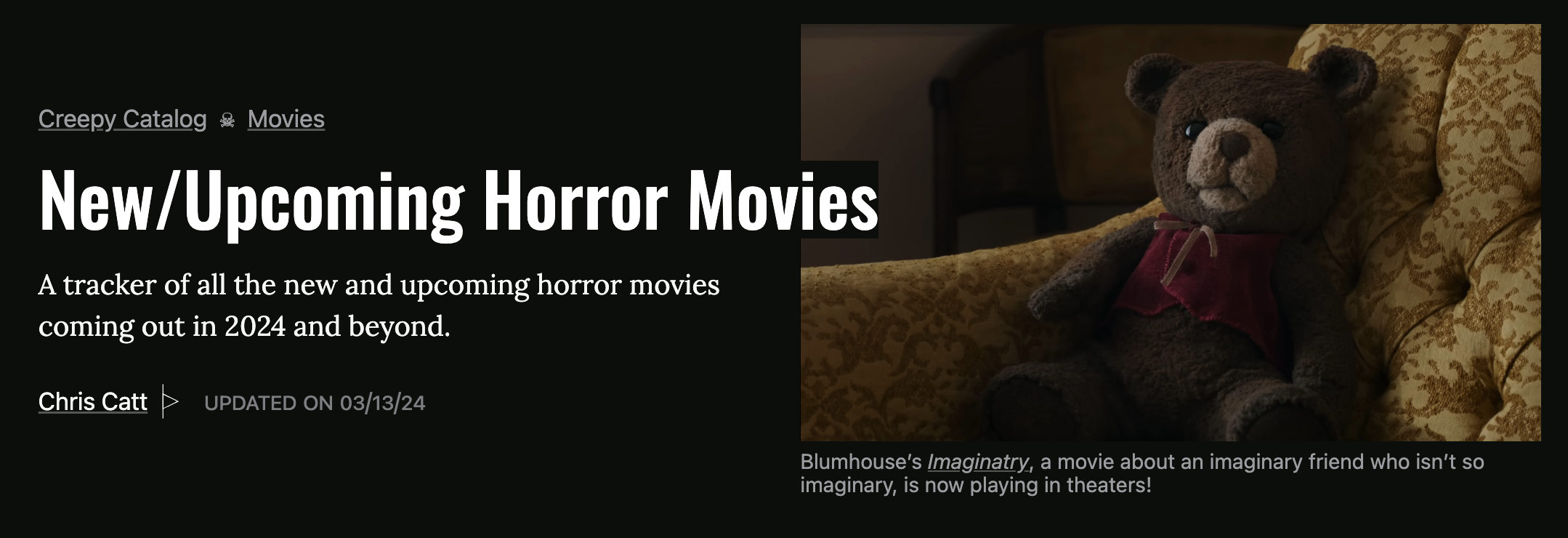 New/Upcoming Horror Movies